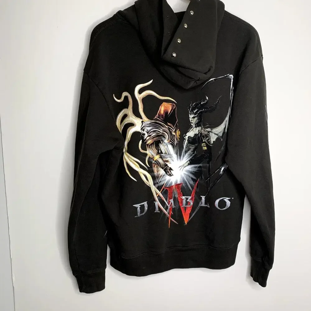 Revenge x Diablo 4 Hoodie Men’s Medium Made In The USA Black Graphic